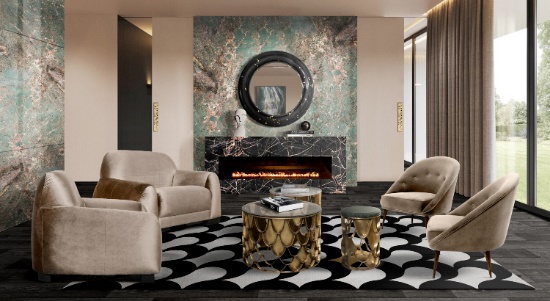 تصویر یک چیدمان با چهار مبل تک نفره